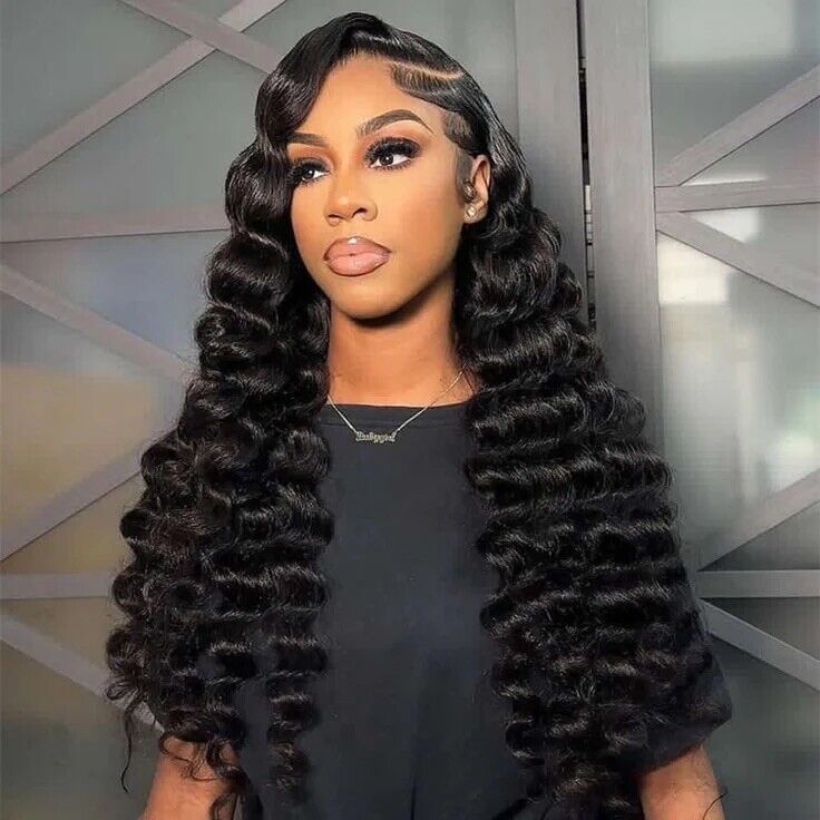 Human Hair Wigs Full Lace Front Loose Wave Women Wig Pre-Plucked Hairline UK