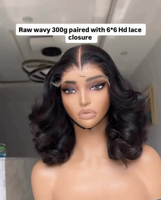 Raw Vietnamese SDD Bouncy Curly Glueless Lace Front Wig 300% Density Wig