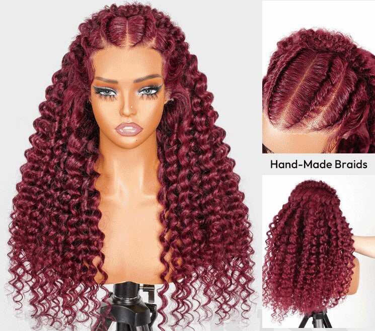 Glueless Ready To Wear Pre Styled Lace Front Human Hair Wigs Women Wig UK 99J