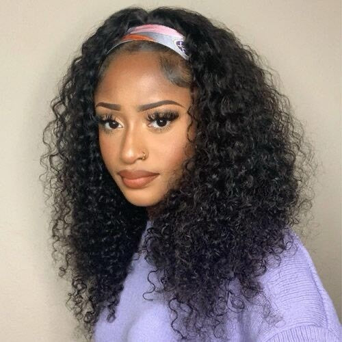 Headband Easy Wear and Go None Lace Front Wigs Kinky Straight Curly Wave