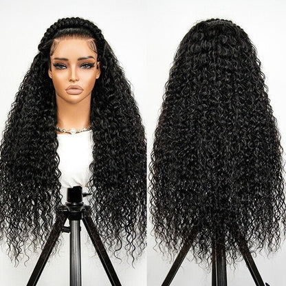 Human Hair Glueless Pre Styled Pre Cut Lace Ready To Wear Wig Deep Wave Women