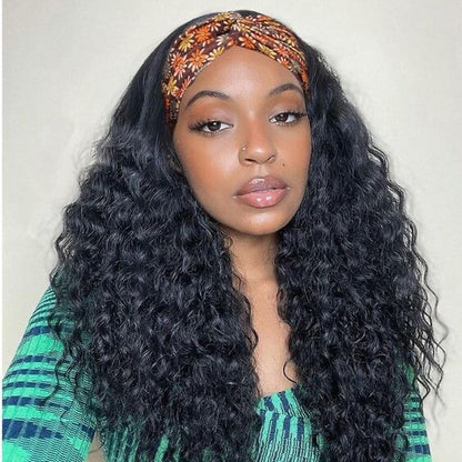 Headband Easy Wear and Go None Lace Front Wigs Kinky Straight Curly Wave