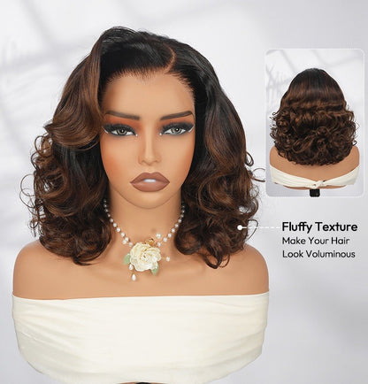 Lagos Hairline Pre Styled Glueless Ombre Brown Voluminous Human Hair 250% Wig