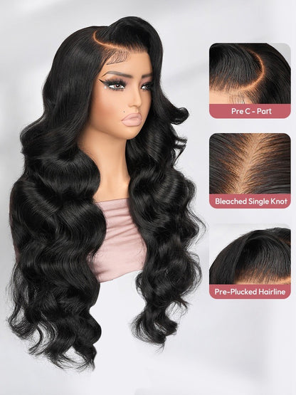 Pre Styled Undetectable Glueless Lace Wavy Human Hair 300% Full Density Wig