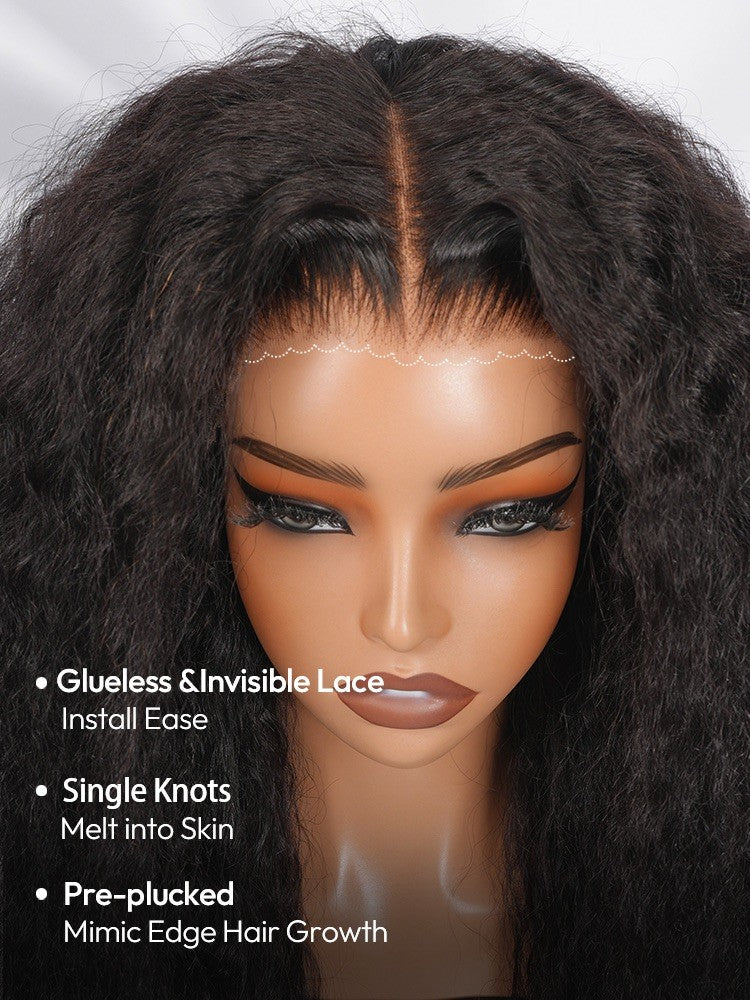 Glueless Kinky Curly Wig With Spiral Curly Ends Human Hair 300% Full Density 
