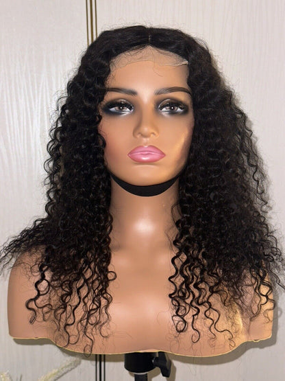 Human Hair Wigs Women Glueless Full Lace Front Curly Short Long Wig UK