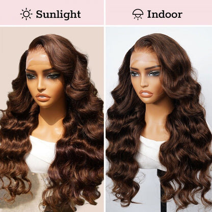 Human Hair Wigs Glueless Women Pre-cut Lace Front Wavy Straight Long Wig UK