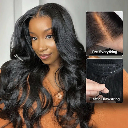 Pull & Go Glueless Wig Body Wave  Wig Invisi-String Pre-Everything 250%