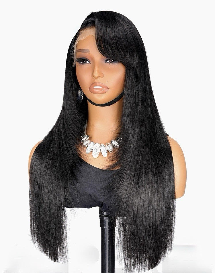 Layered Cut Human Hair Glueless Ready To Wear 250% Density  Natural Wig