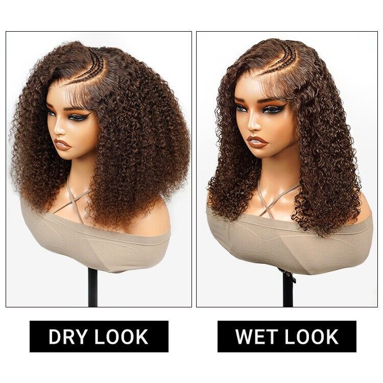 Human Hair Wigs Glueless Pre Styled Braided Lace Front Wear Go Curly Wig Women