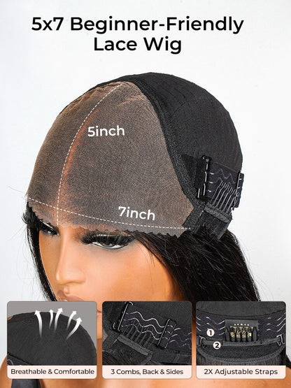 M Hairline Ready To Go Glueless Straight Short Cut Bob Wigs Human Hair