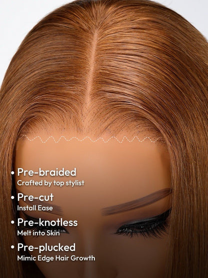 250% Density Widows Peak M Hairline Silky Straight Pre  Cut Lace Wig Glueless