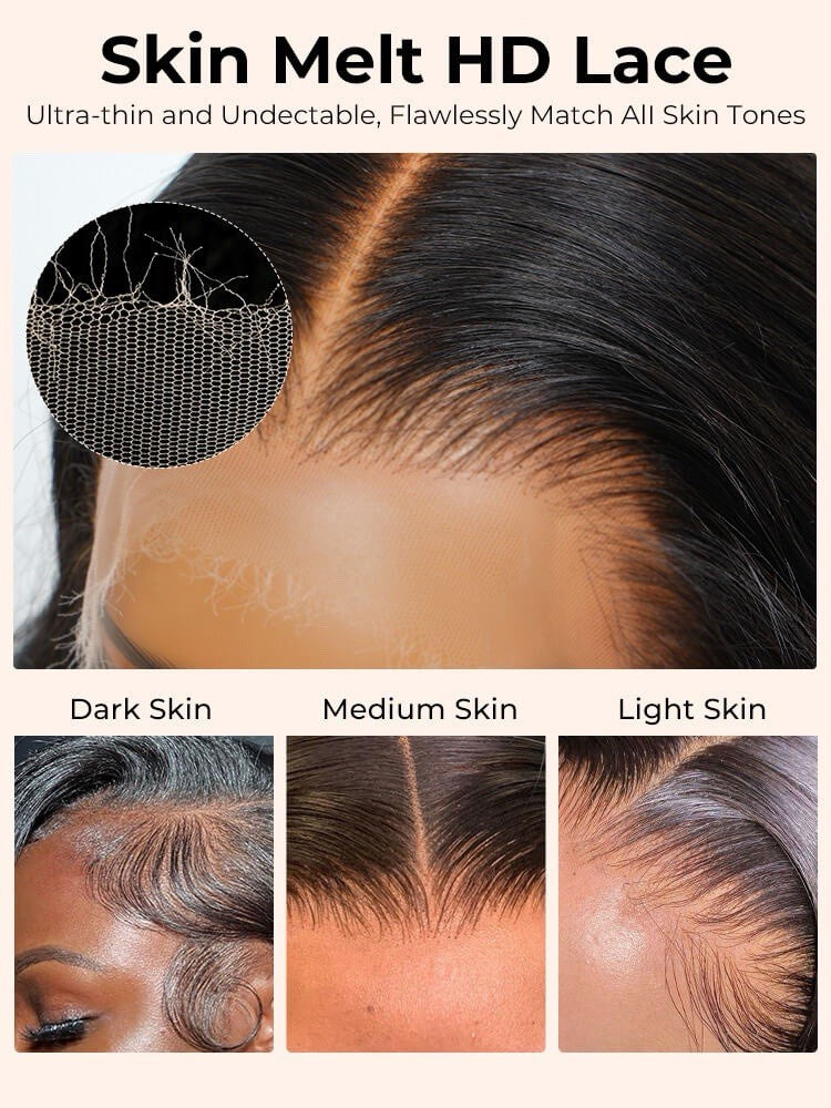 Super Double Drawn 13x6 Parting Max HD Lace Front Silky Straight Human Hair Wig