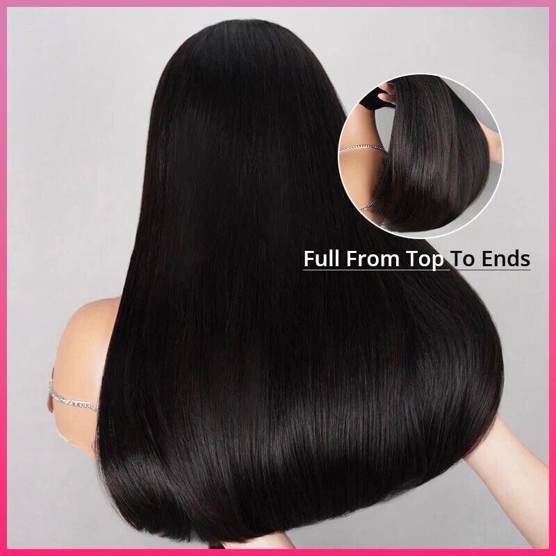 Human Hair Wigs Glueless Women Lace Front Straight Wear And Go Short Wig UK