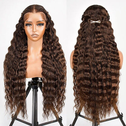 Human Hair Wigs Glueless Pre Styled Lace Front Wear Go Wavy Wig Women UK