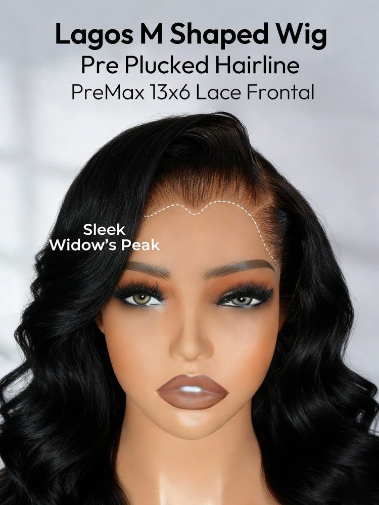 Lagos Hairline Pre Styled Glueless Side Part Loose Wave Human Hair 250% Full Wig