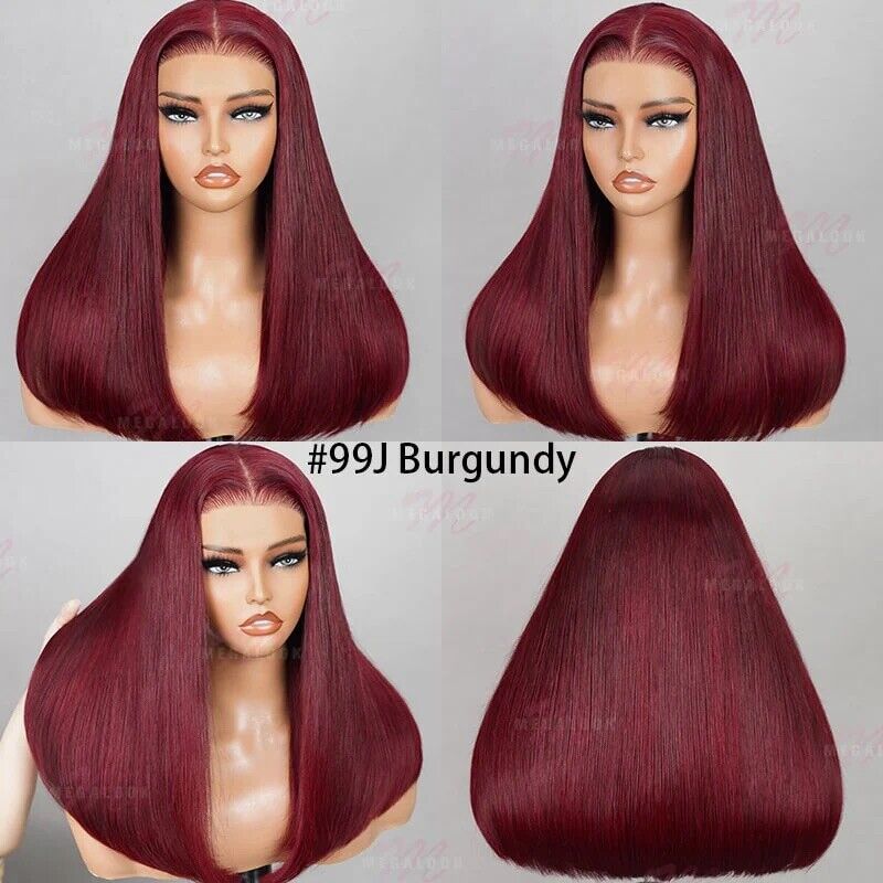 Human Hair Wigs Glueless Pre Cut Lace Front Straight Wear And Go Wig Women UK