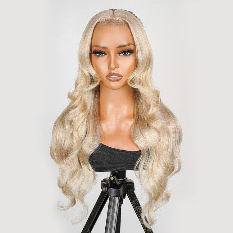 P18/613 Blonde Highlight Fishtail Braid Princess Haircut 13*4 Frontal Wig