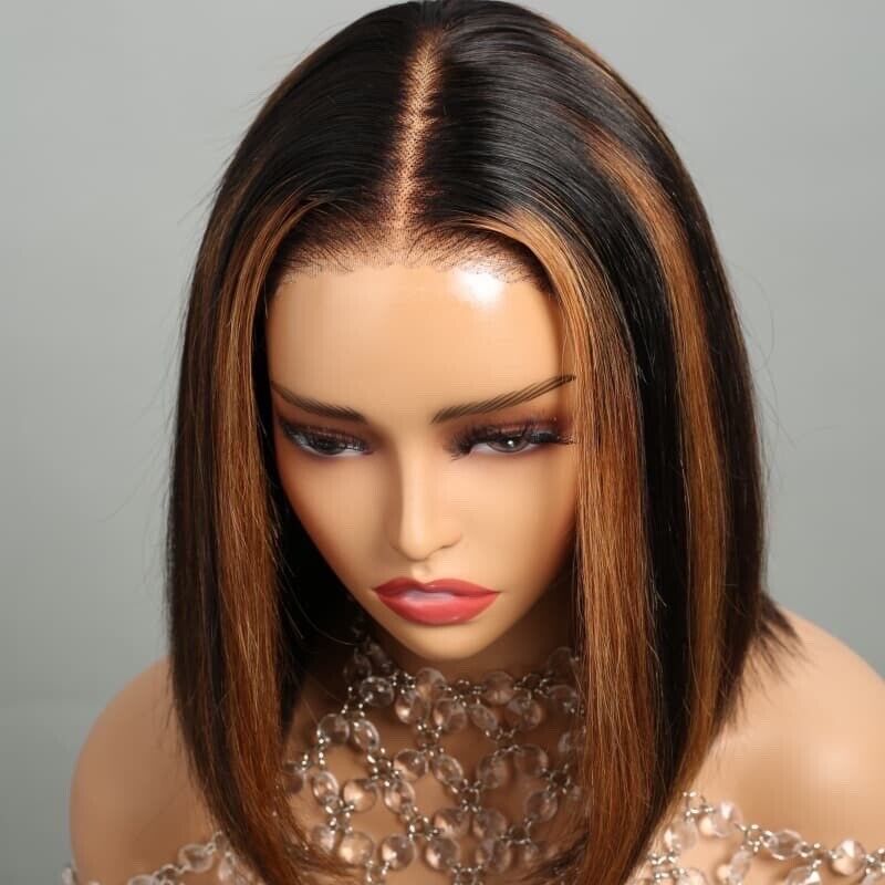 Human Hair Wig Wigs Glueless Women Wear & Go Lace Front Short Bob Wig UK