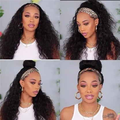 Headband Easy Wear and Go None Lace Front Wigs Kinky Straight Curly Wave