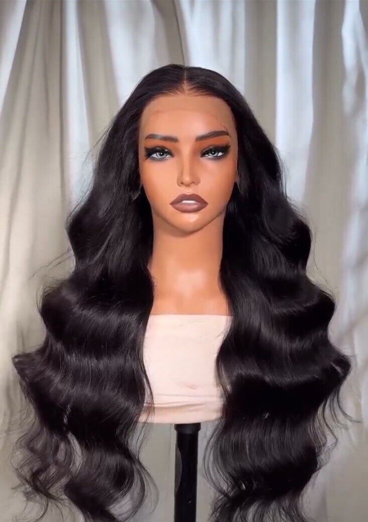 Human Hair Wigs Loose Body Wave Glueless Lace Frontal Wig 250% Density