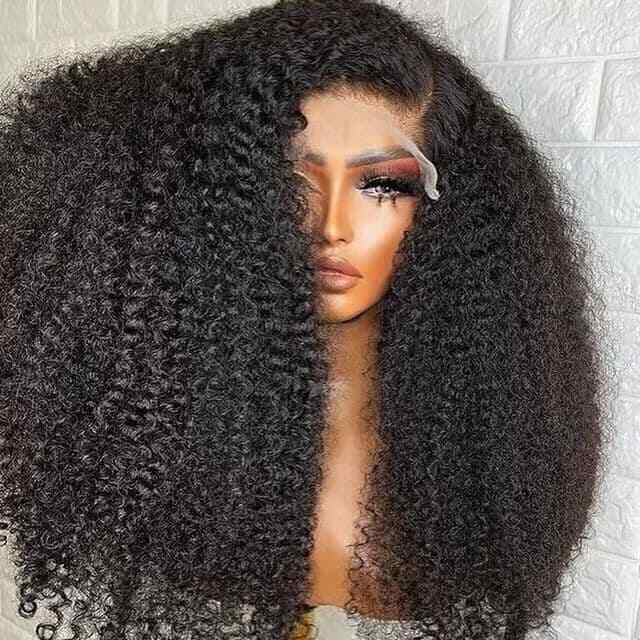 Human Hair Wigs Women Glueless Full Lace Front Kinky Curly Long Short Wig UK