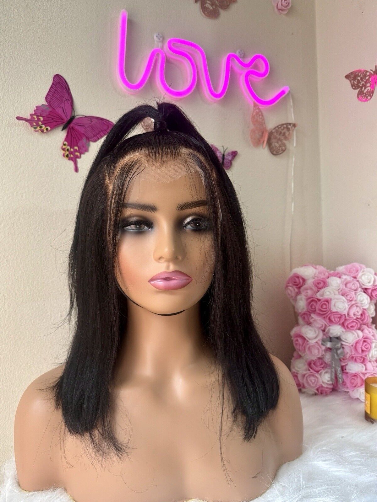 Human Hair Wigs Ready To Wear Pre Styled Glueless Lace Front Straight Bob Wig UK-Chic Luxe Hair