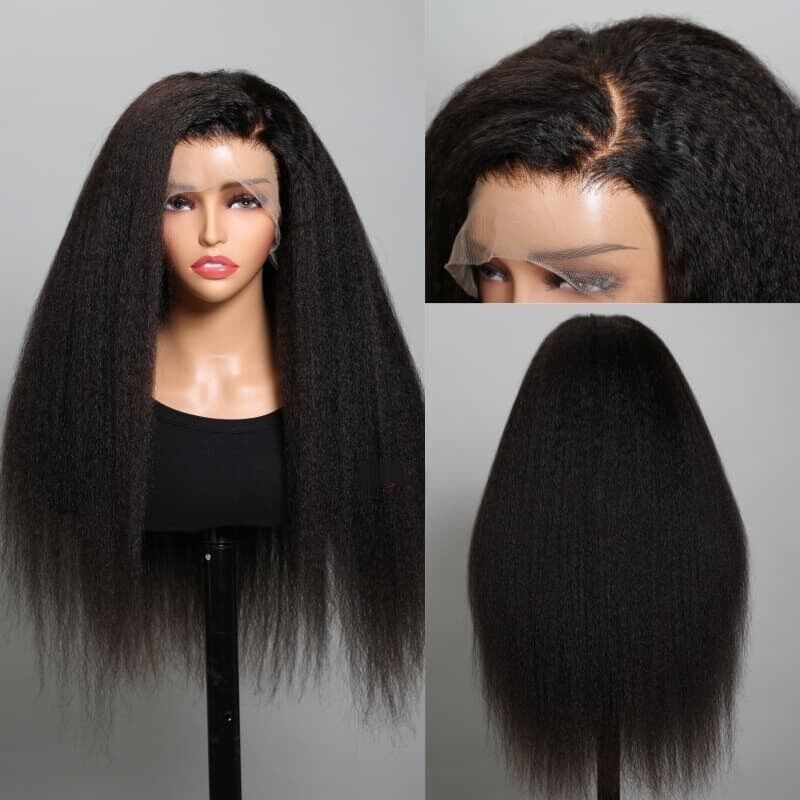 Human Hair Wigs Women Full Lace Front Glueless Kinky Straight Long Short Wig UK