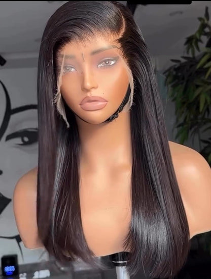 Raw Vietnamese SDD Lace Front Bone Straight Glueless Wig 250% Density