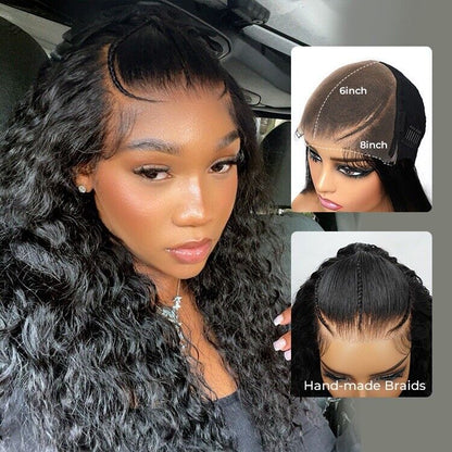 Women Human Hair Wigs Glueless Pre Cut Lace Front Pre Styled Wear Go Curly Wig