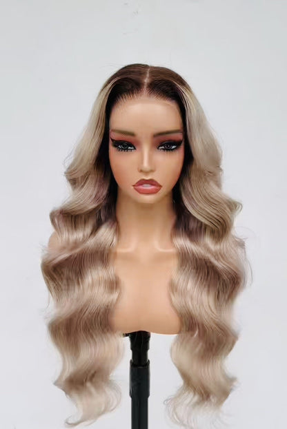 Ready To Wear Wavy Human Hair Glueless  250% Density  Wig Custom Colour 