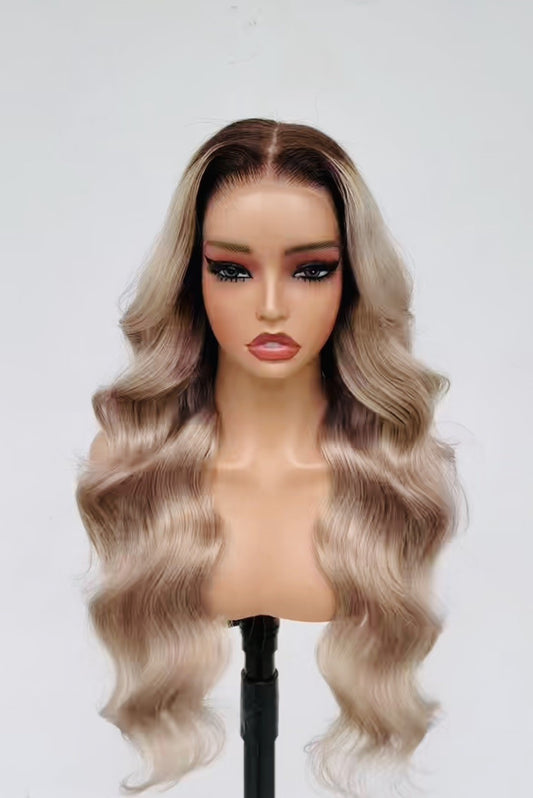 Ready To Wear Wavy Human Hair Glueless  250% Density  Wig Custom Colour 