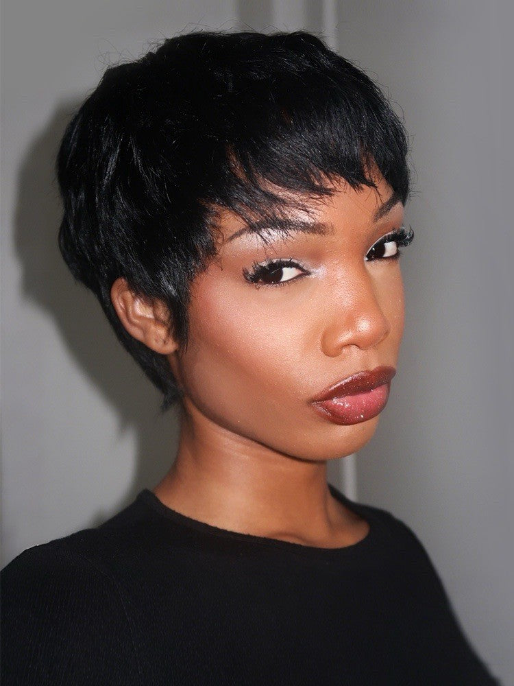 Human Hair Wig Wigs Women Wear & Go Pixie Lace Front Short Wig