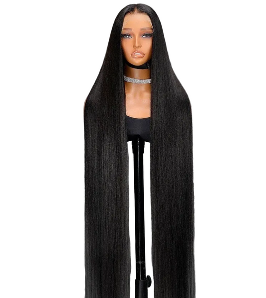 Super Long 50inch 300% Density Natural Black 13x6 HD Lace Front Wig Human Hair