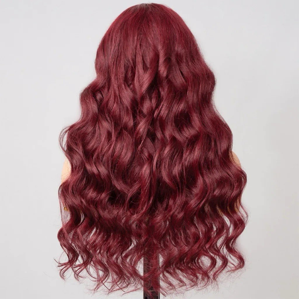 250% Density 99J Color Burgundy Body Wave Wig Lace Front Glueless Wig