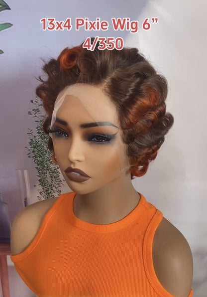 Pixie Cut Human Hair Pre Styled Ready To Wear Short Wig