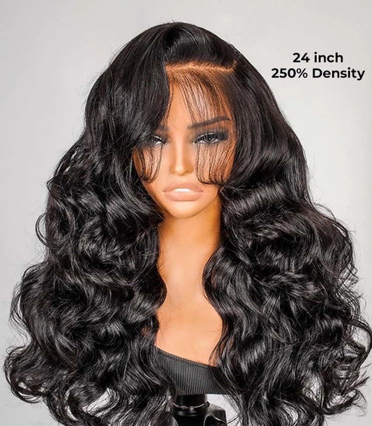 Glueless Salon Style-Glueless Bouncy Wavy Frontal Wig Side Part Ready To Go