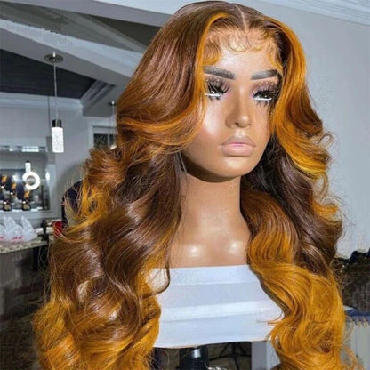 Human Hair Wigs Wig Glueless Women Lace Front Body Wave Long UK Coloured