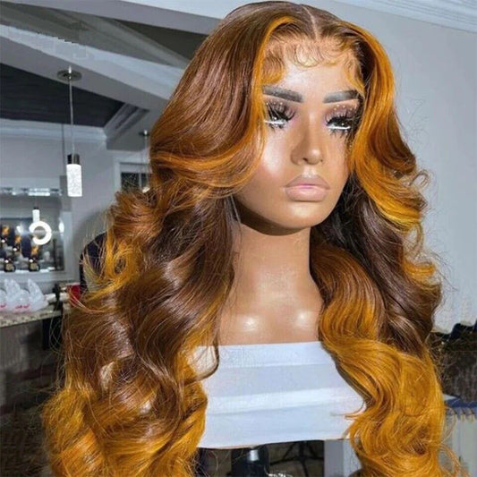 Human Hair Wigs Wig Glueless Women Lace Front Body Wave Long UK Coloured