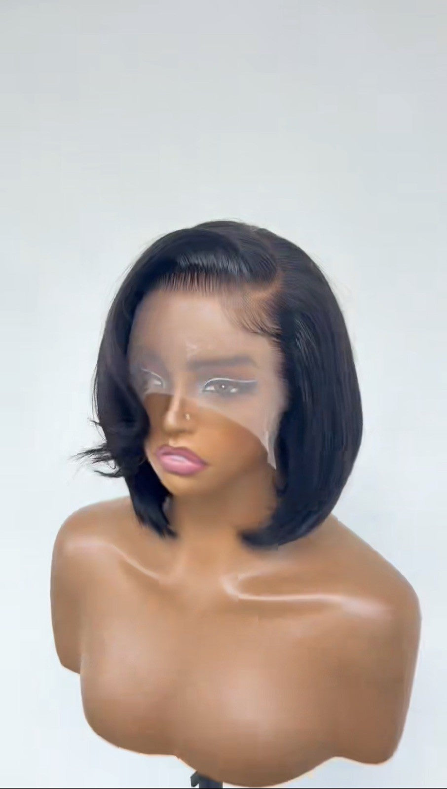 Pre Styled Wear And Go Glueless Bob Wig With Side Bang And Baby Hairs Human Hair