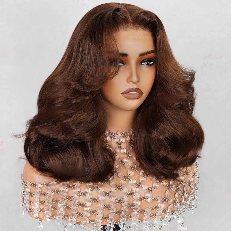 Women Human Hair Wigs Full Wavy Glueless Wear Go Lace Front Short Bob Wig UK SDD