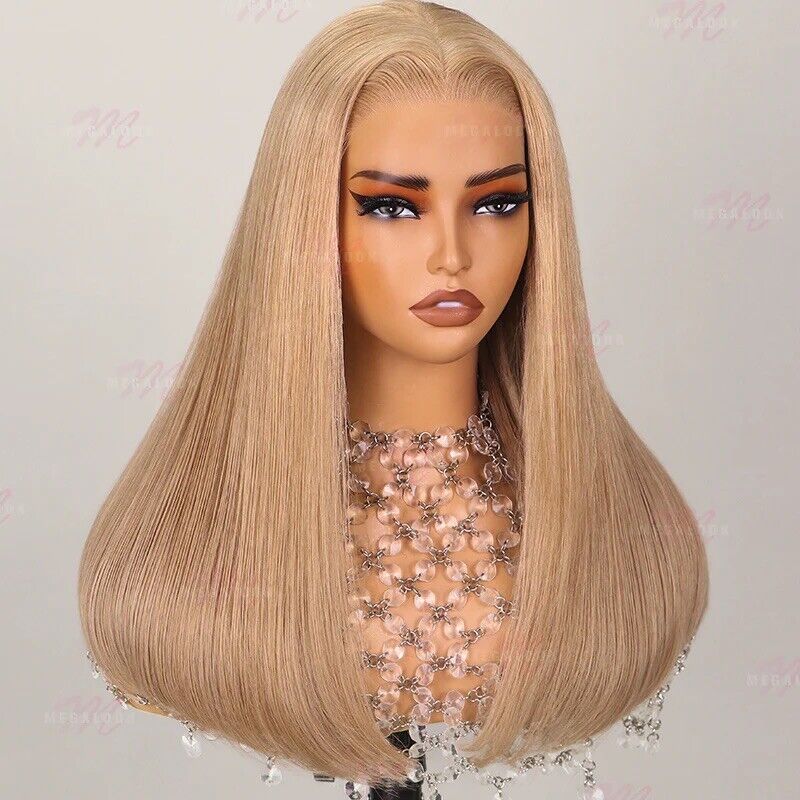 Human Hair Wigs Glueless Women Lace Front Straight Wear And Go Short Wig UK