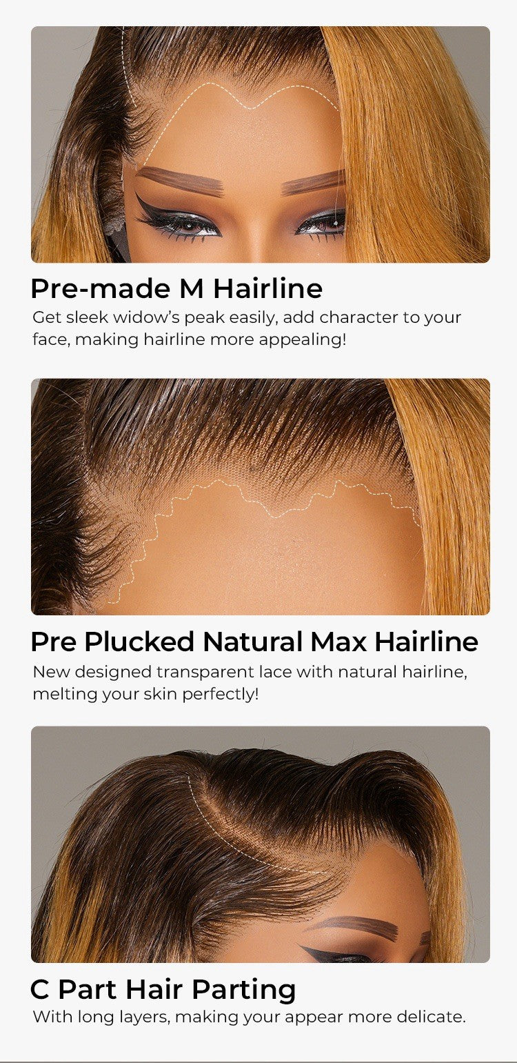 Highlights Body Wave Amber Cocoa M Hairline With Widow's Peak 13x6 Lace Wig