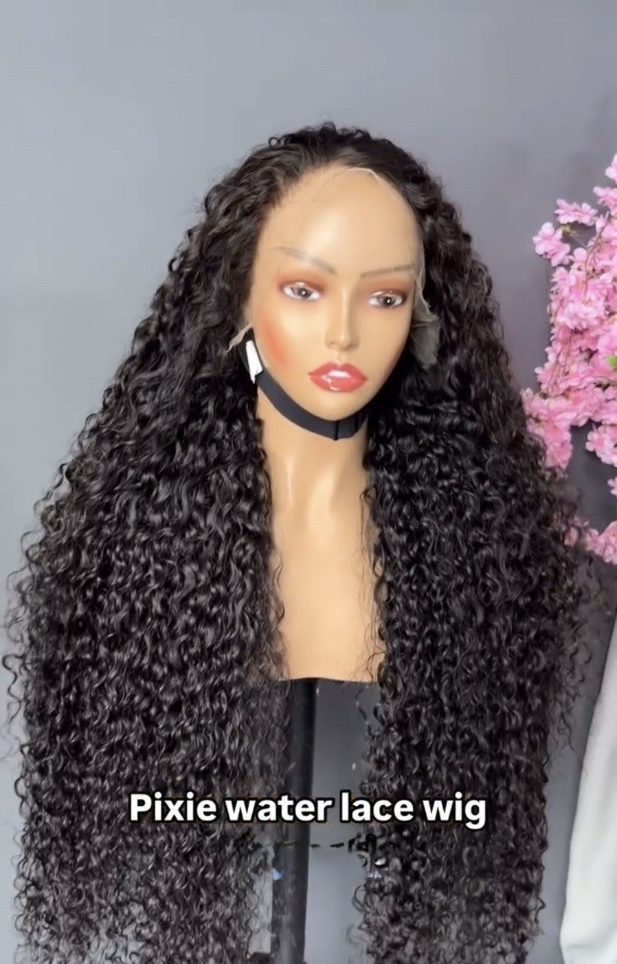 Raw Vietnamese SDD Lace Front Pixie Water Curly Glueless Wig 300% Density
