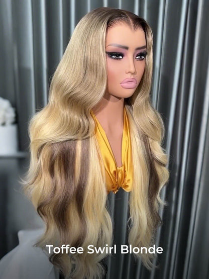 Lagos M Hairline Pre-Styled Ready To Wear Wavy Ash Blonde 250% Glueless Wig