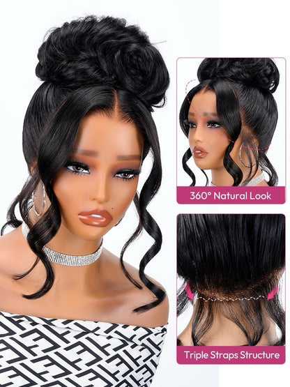 Glueless Ready To Wear 360 Lace Front Human Hair Wigs  Pre Styled Wig