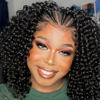 Women Human Hair Wigs Glueless Full Lace Front Curly Short Long Wig UK Braided