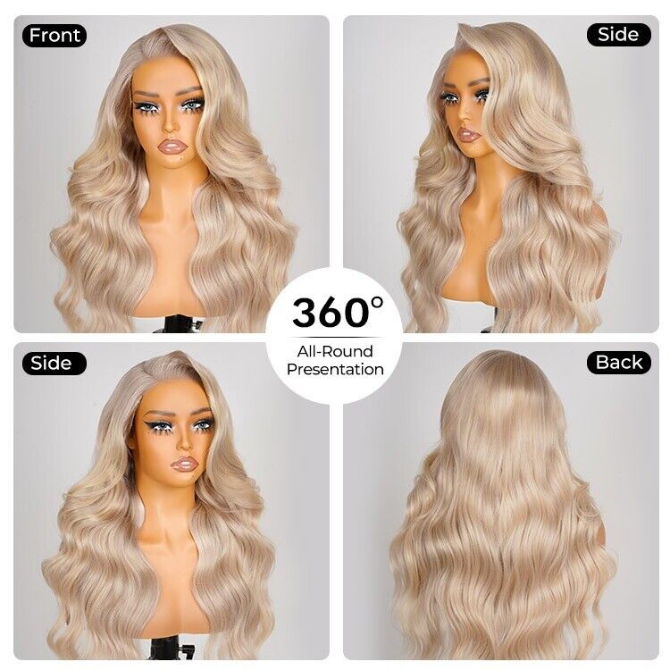 Human Hair Glueless Ready to Go Wig 250% Density P18/613 Ombre Blonde Hair Women