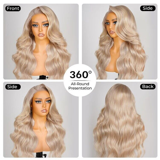 Human Hair Glueless Ready to Go Wig 250% Density P18/613 Ombre Blonde Hair Women