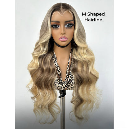 Lagos M Hairline Pre-Styled Ready To Wear Wavy Ash Blonde 250% Glueless Wig